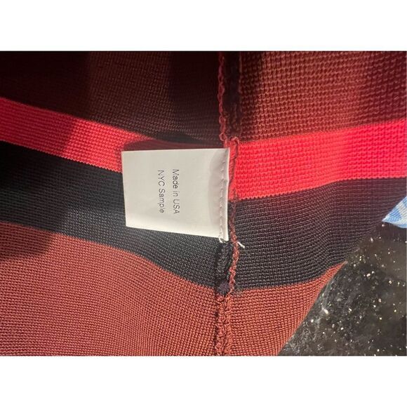 A.L.C. Pippa Striped Knit Mini Dress | Color: burgundy/black/Red | Size: S - Picture 5 of 7